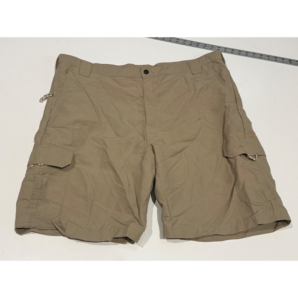 Wrangler ATG Mens Cargo Shorts Tan Khaki Nylon Outdoor Hiking Size 46